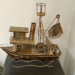 Vintage Berkeley Designs Copper Fishing Boat music box